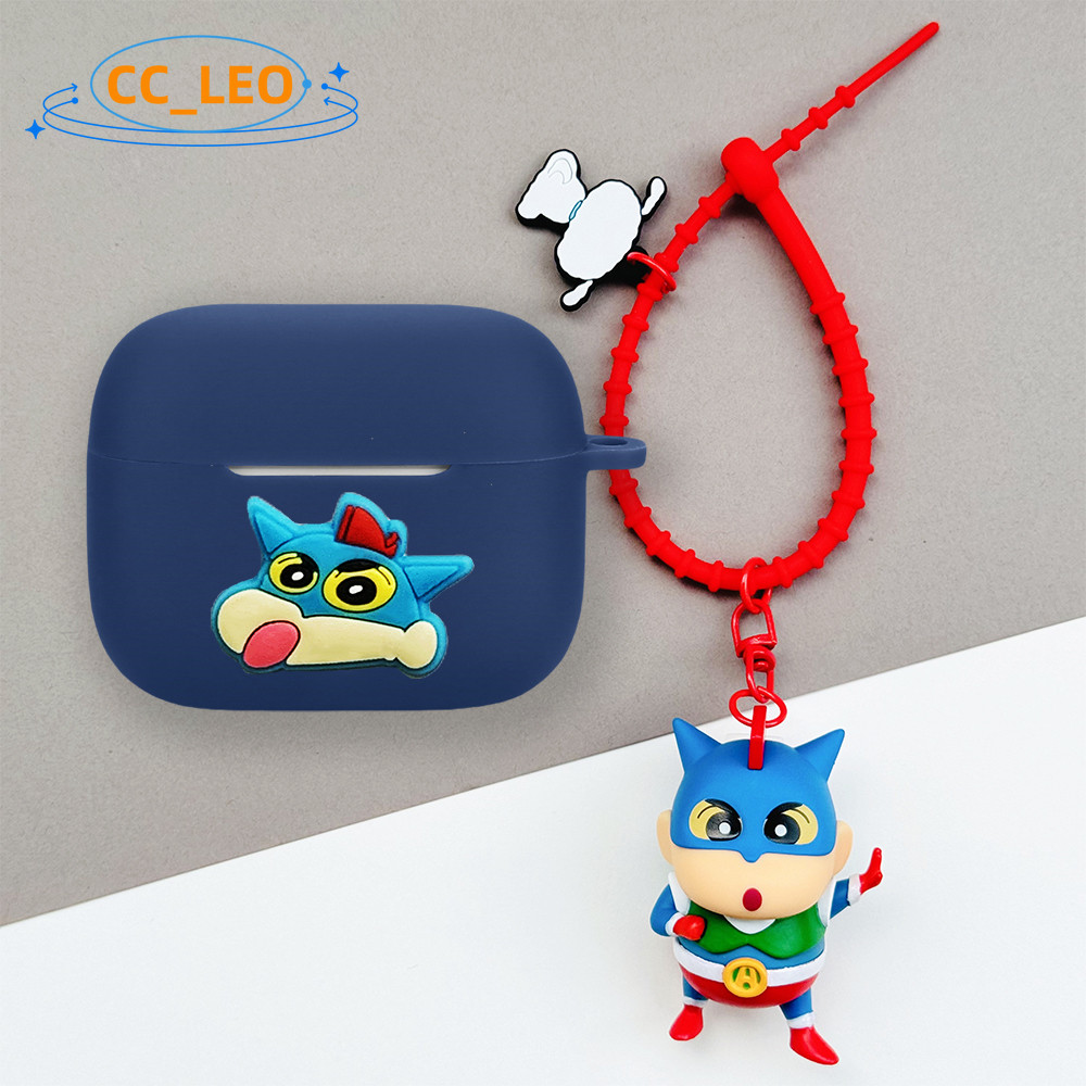 for iQOO TWS 5 Case Silicone Soft Case Cute Cartoon Crayon Shin-chan Keychain Pendant Suitable for i