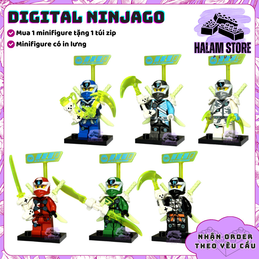 [BẢN MỚI] Mô hình bộ 6 nhân vật minifigures Ninjago season 12 Thế Giới Game Digital