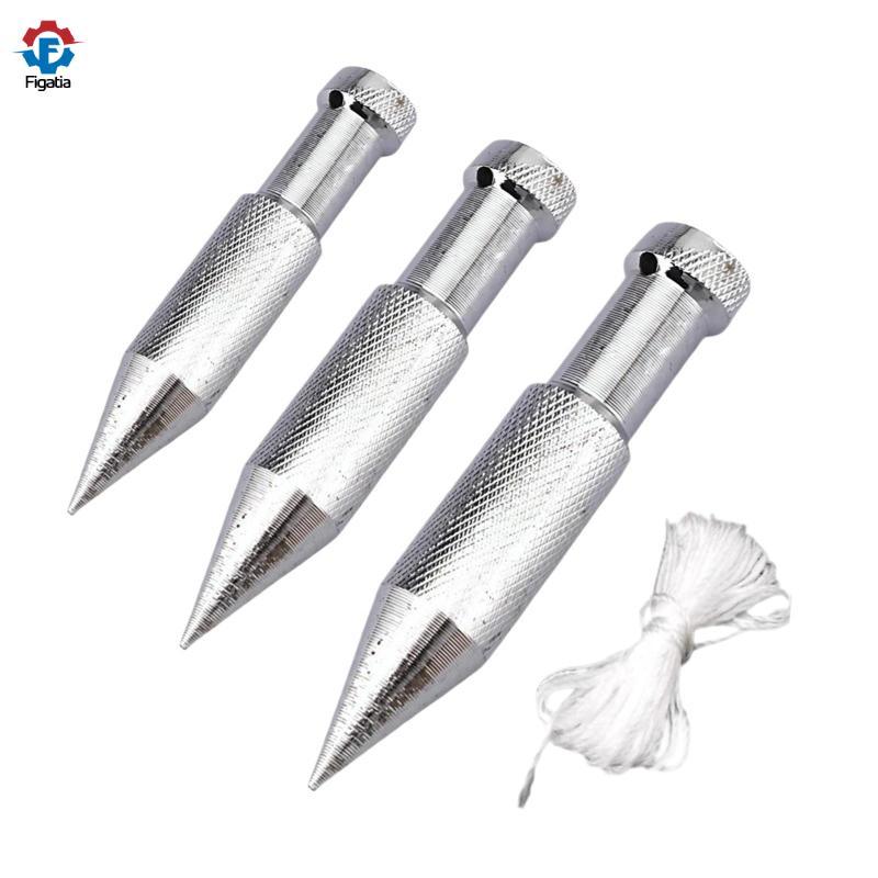 3x Plumb Bob với 5M Dây Thép Carbon Nhiệm vụ nặng Plumb Setter Dụng cụ xây dựng để căn chỉnh tường x