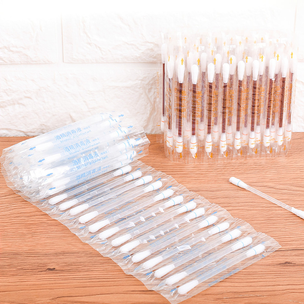 SET 50 Tăm bông Cồn Y Tế Iot Đỏ Khử Trùng Dùng 1 Lần Iodine Sát Khuẩn Vết Thương Tiện Lợi