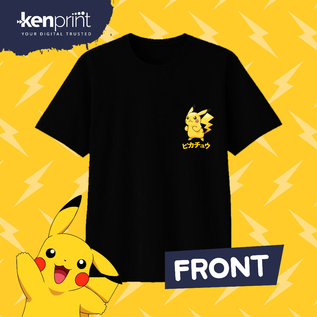 Áo thun Pokemon F169 thông thường | Áo thun Pikachu Evolution Microfiber Jersey Áo