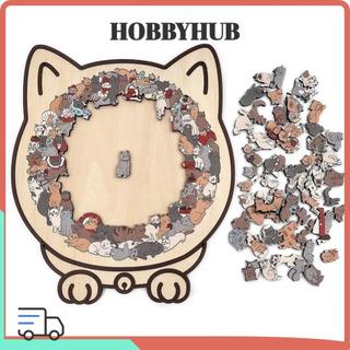 Câu đố hình mèo màu HOBBYHUB Morandi, Đồ trang trí câu đố cho mèo Macaron Color Cat Câu đố ghép hình bằng gỗ, với khung hình mèo Silhouette 135 mảnh Trang trí mèo động vật