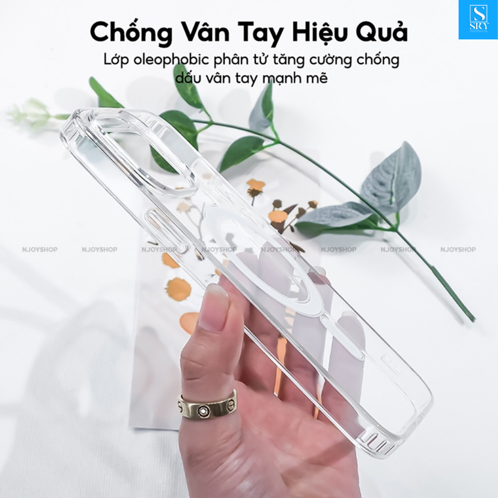 Ốp lưng điện thoại trong suốt có nam châm