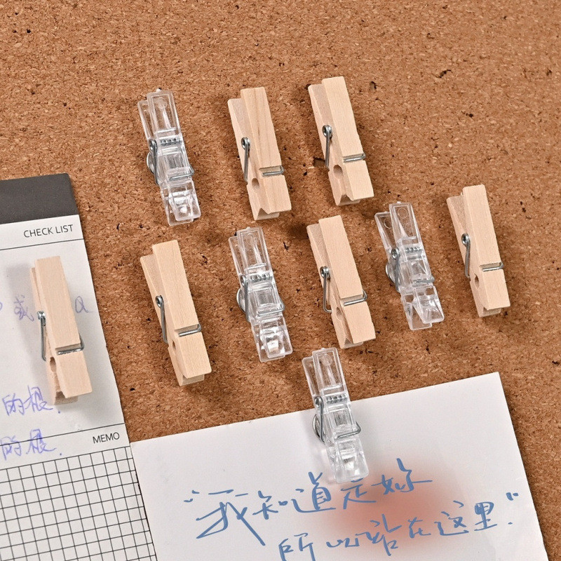 Kẹp Gỗ Kép Ngón Tay Cái Móc Trang Trí Có Kẹp Móng Tay Cork Board Học Sinh Ảnh Cố Định Tường Tin Nhắn