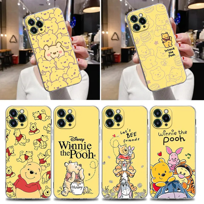 TK-1 Disney Winnie The Poohs Trong Suốt Dành Cho iPhone 16 13 12 Pro Mini Xs X 7 8 Plus Dành Cho iPh