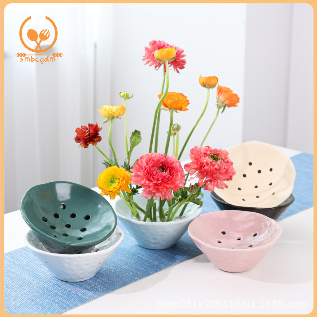 Happaypart| Nghệ Thuật Giữ Hoa Tối Giản Hoa Sắp Xếp Bát Nhật Bản Ikebana Bình Gốm Hoa Ếch Bát Cho Vă