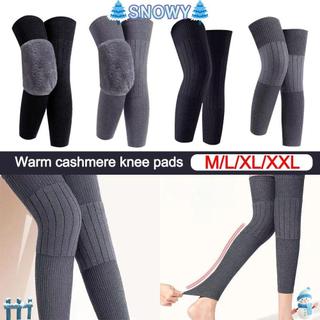 SNOWY Miếng đệm đầu gối mùa đông, vải nhung đàn hồi dày, giữ ấm và hỗ trợ khớp gối unisex