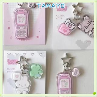 Trang trí mặt dây chuyền túi TAMAYO, Móc khóa Anime chống thất lạc Pixel, Móc khóa thỏ thời trang Harajuku Y2K dành cho bé gái