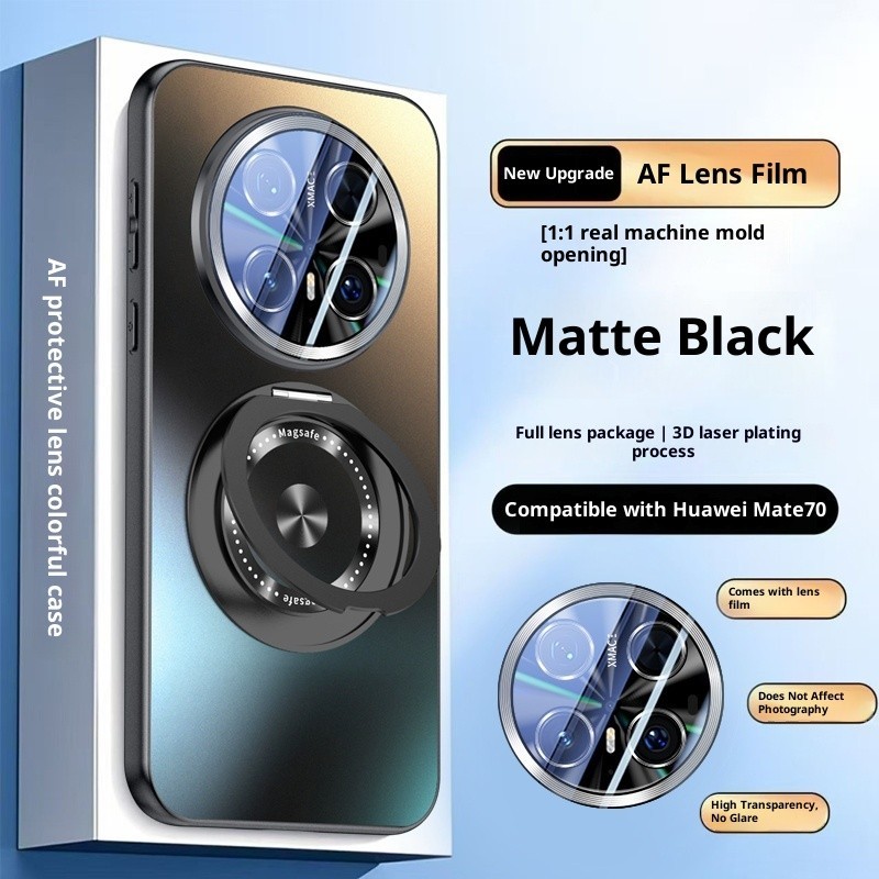 Ốp điện thoại cứng bảo vệ ống kính cảm giác da sang trọng cho Huawei P80 Ultra P80 Pro P70 Pro + Mat