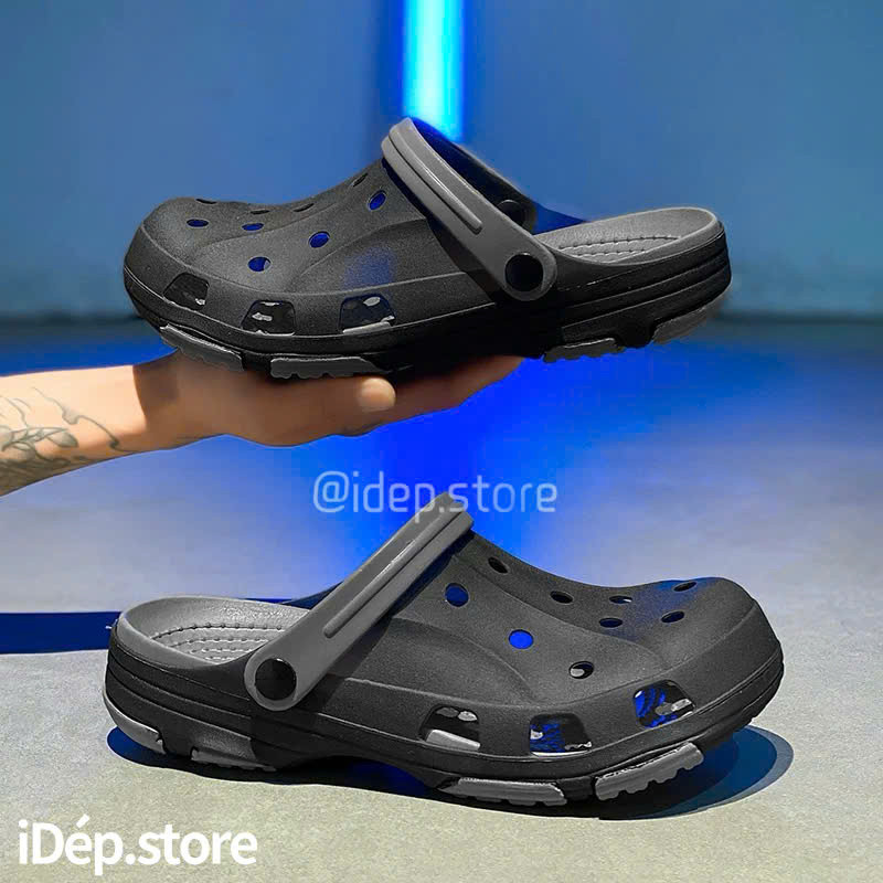 Dép Sandal Nam Nhựa Dẻo Siêu Nhẹ Bít Mũi Chống Nước Đi Mưa  iDEP SL009, Giày Sục Cross Xăng Đan Nam