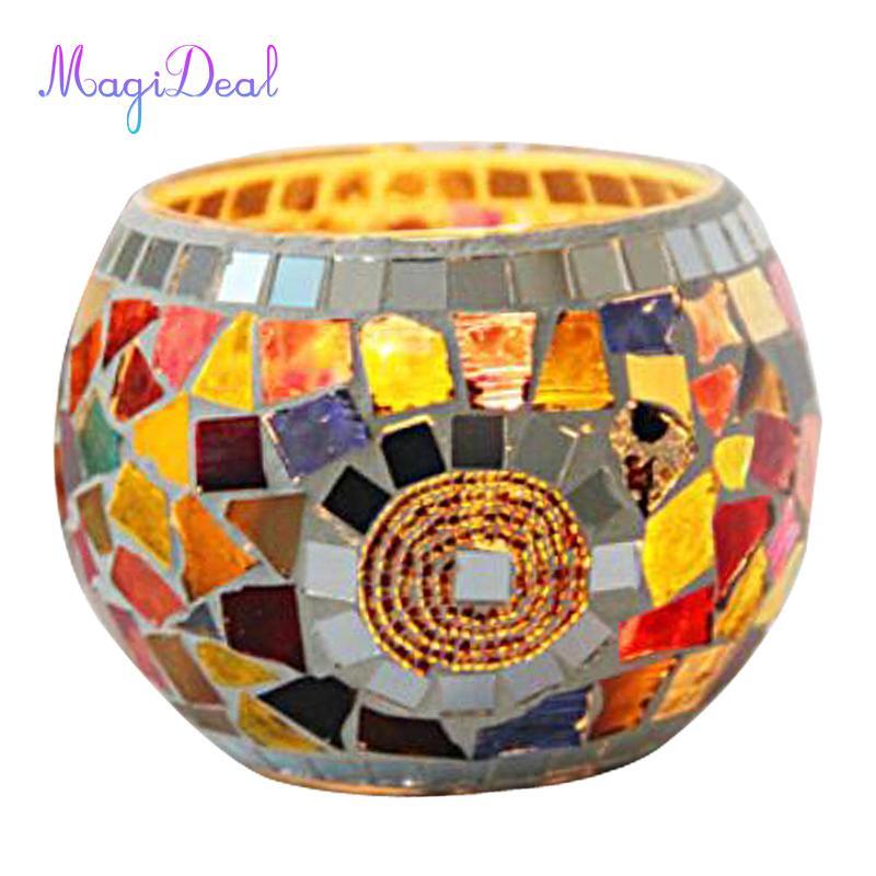 Magideal Tealight Candle Holder Glass Voan Candle Holder Trang trí Bát Tiệc sinh nhật