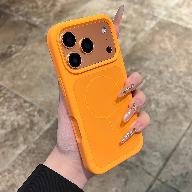 Silicon Lỏng Từ Tính Cho Ốp lưng IPhone 17 16 Pro Max 17 Ari Màu Trơn Bảo Vệ Da Mặt Sau Mềm