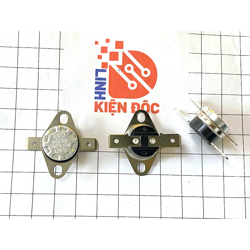 [Combo 3 chiếc] Relay nhiệt KSD301 125 độ 10A 250V thường mở