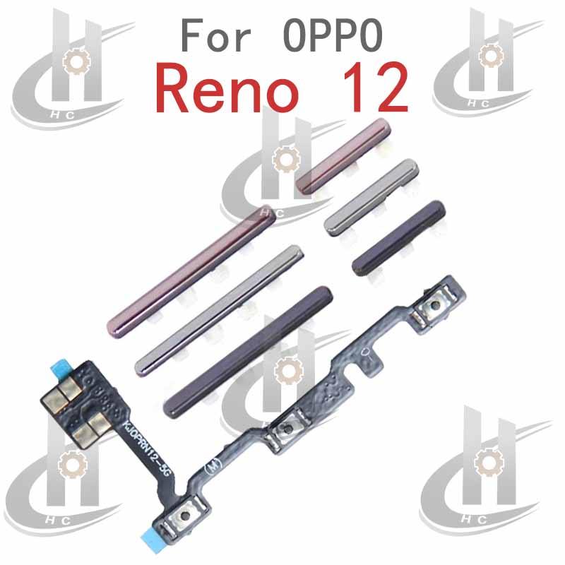 Dành Cho OPPO Reno 12 PJV110 Âm Lượng Nguồn Bên Nút Cáp Mềm Phím Nút Tắt Âm Lượng Lên Xuống Nút Bên 