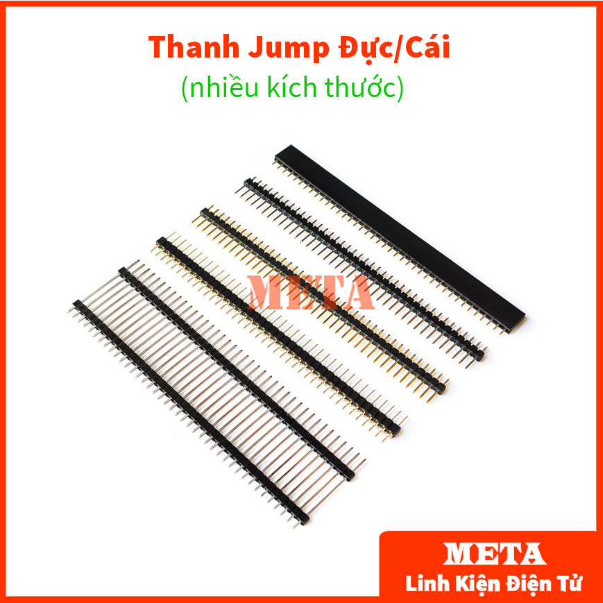 Thanh Jump Đực/Cái 1*40P 2.54mm - Jump Đực Đơn Thẳng, Jump Cái, Jump Cái Led Lỗ Tròn, Jump Đực Đơn 2