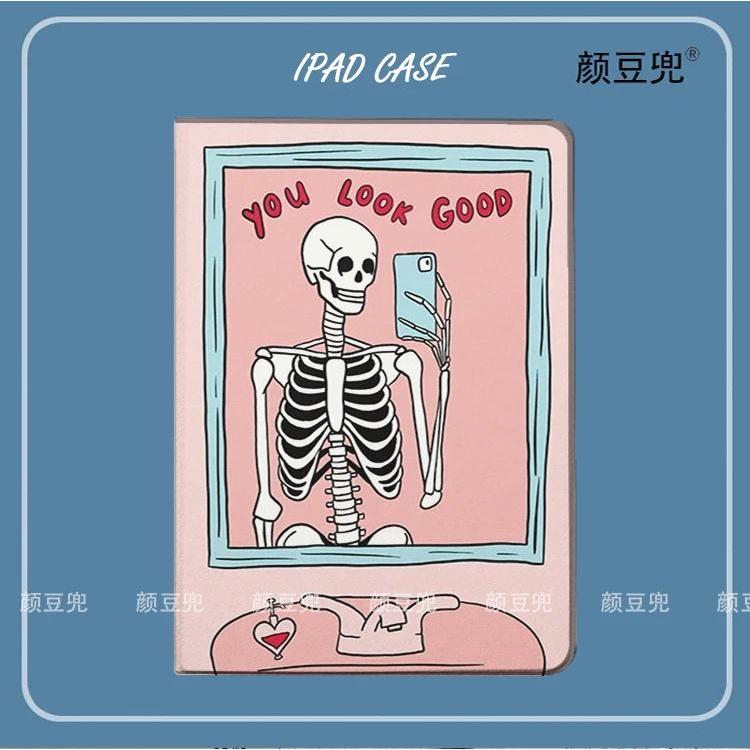 Ốp điện thoại iPad Đầu Lâu Ngộ nghĩnh Có Giá Đỡ Bút Chì iPad Dành Cho iPad Pro 12.9 11 iPad Air 7 8 