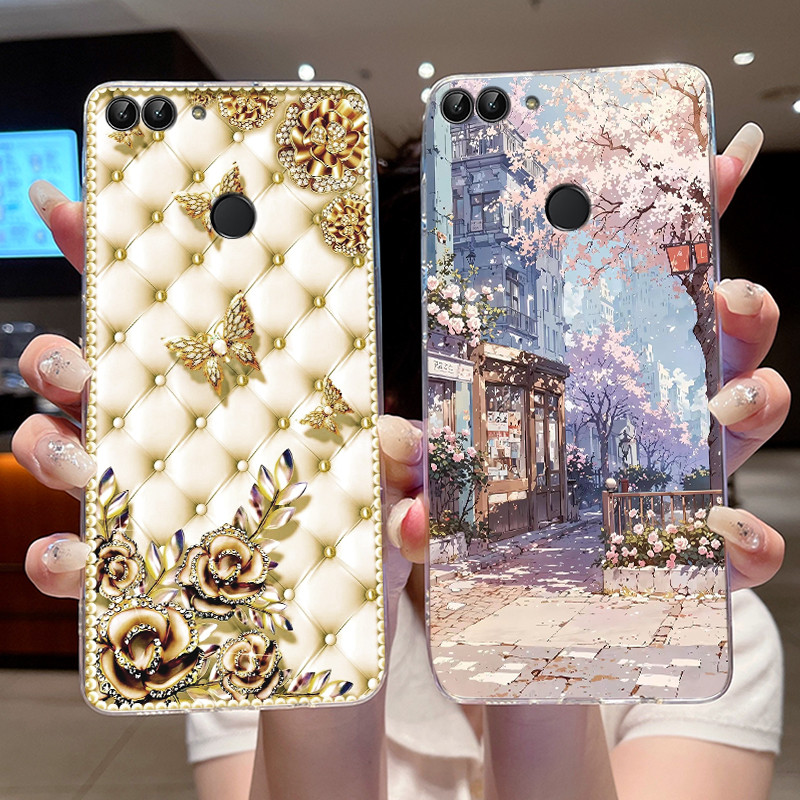 Ốp Điện Thoại Cho Huawei P Samrt / Y7S / Nova Lite 2 Mới Silicon Mềm TPU Vỏ Trong Suốt Họa Tiết Sơn 