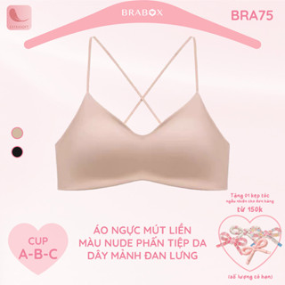  Áo ngực MÚT LIỀN phấn nền tàng hình dây mảnh đan lưng BRABOX BRA75 