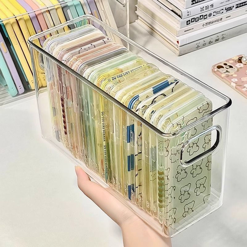 PP Phone Case Storage Box Large Capacity Multifunctional Desktop Transparent Acrylic Organizer Handh