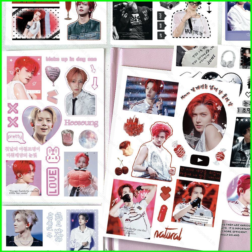 ST1 8 Tờ / bộ ENHYPEN HEESEUNG Dán Lee Heesung Graffiti Notebook Hành Lý Chống Thấm Nước Trang Trí T