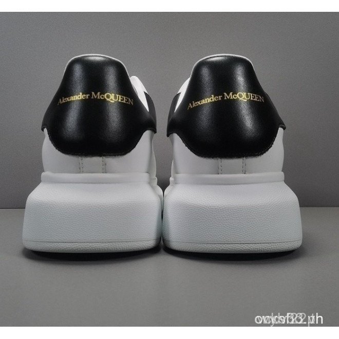 Alexander McQueen Đen Cao Gót Giày Alexander McQueen Giày Cao Gót Đen Đế Dày Chất Lượng Cao Trắng Đe