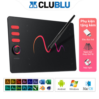  -CLUBLU- Bảng Vẽ Điện Tử CLQ5 16K Cấp Độ Lực Nhấn Nút Xoay Độ Chính Xác Cao Tương Thích PC Android 