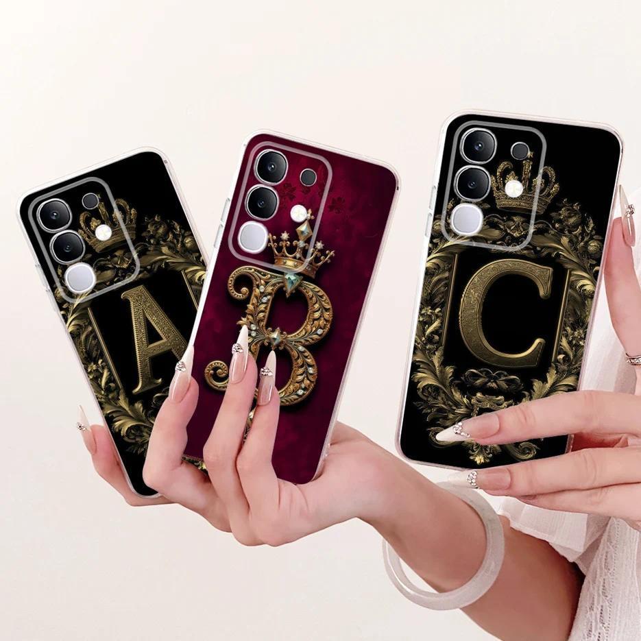 Dành Cho Vivo Y29 4G Ốp Lưng V2434 Vương Miện Dễ Thương Chữ Cái Mềm Mỏng Ốp lưng Vivo Y29 5G V2420 Y