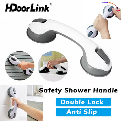 HdoorLink An Toàn Trợ Giúp Tay Cầm Tắm Khóa Đôi Hút Chân Không Cốc Tay Vịn Chống Trượt Hỗ Trợ Vệ Sinh Phòng Tắm An Toàn Lấy Thanh