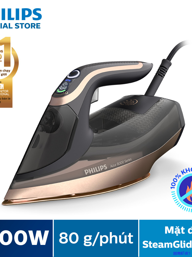 [SALE THƯƠNG HIỆU DUY NHẤT 18.11] Bàn Ủi Hơi Nước Philips DST8041/80 Azure 8000 Series - Công Suất