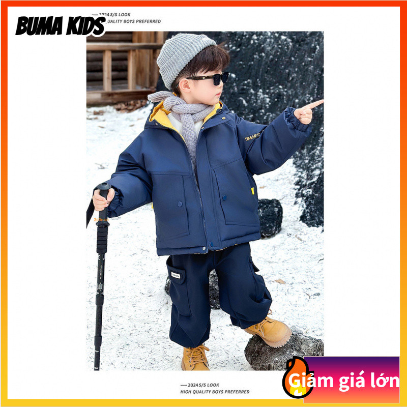BUMA KIDS🔥Áo khoác parka đệm cotton mùa đông dành cho bé trai