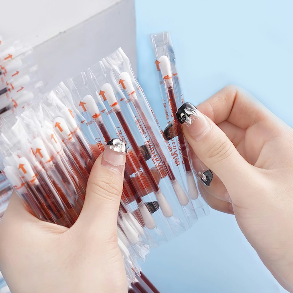 SET 50 Tăm bông Cồn Y Tế Iot Đỏ Khử Trùng Dùng 1 Lần Iodine Sát Khuẩn Vết Thương Tiện Lợi FERRA