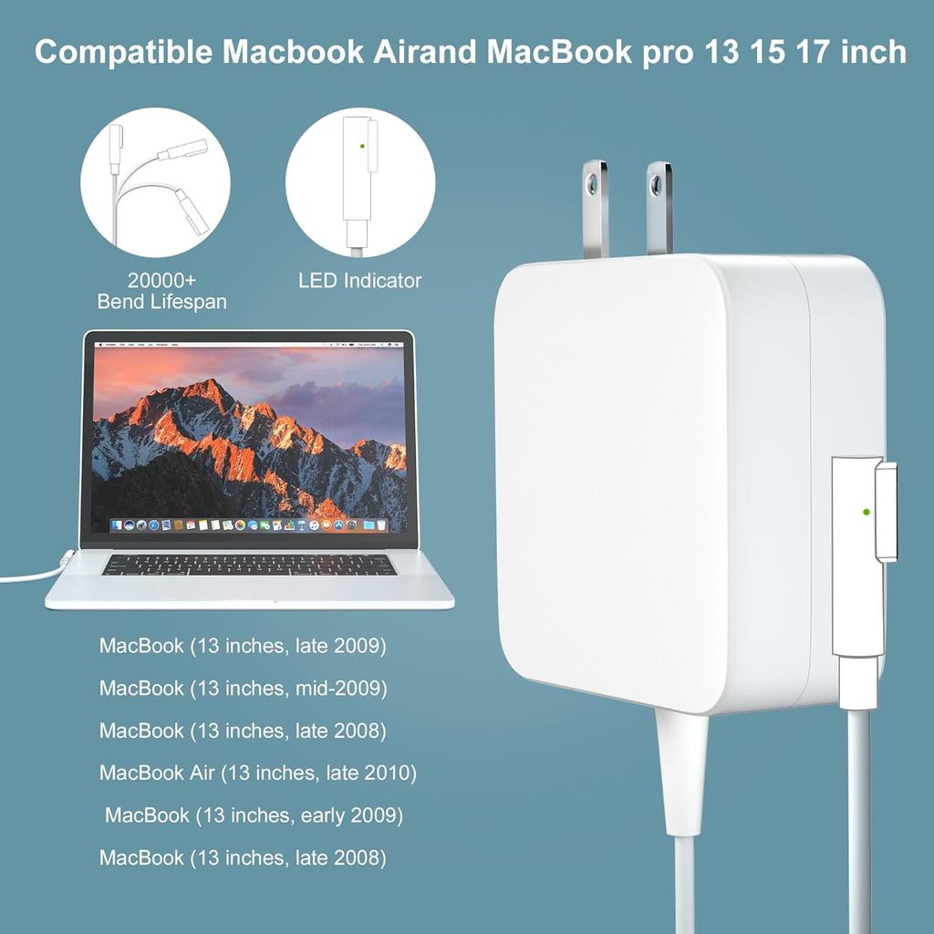 Bộ chuyển đổi nguồn 85W Tương thích với A1286 A1343 Cũ cho Mac Book Pro 13 / 15 / 17 inch cho Mac Bo