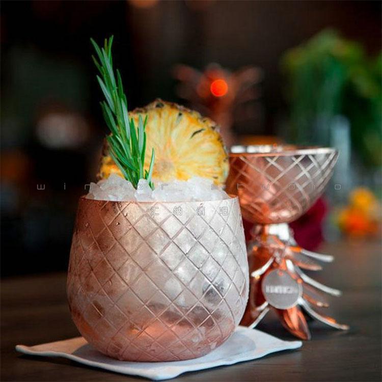 Dứa Cocktail Glass Moscow Mule Thép không gỉ Dứa Thủy tinh Kim loại Đồng Thủy tinh Sáng tạo Chuẩn bị