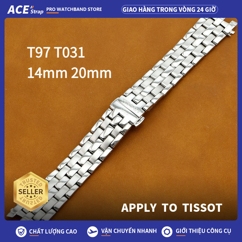Áp dụng cho TISSOT Ballade T97 Đồng hồ 14mm Vòng tay bằng thép không gỉ Dây thay thế cho T031410A T0