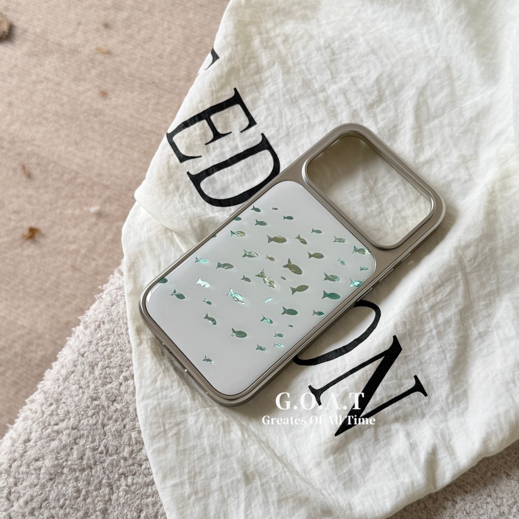 G.O.A.T Mạ Điện Sáng Tạo Nhóm Cá Nhỏ Vỏ Tương Thích Cho iPhone 17 Pro Max iPhone 17 16 15 14 13 Pro 