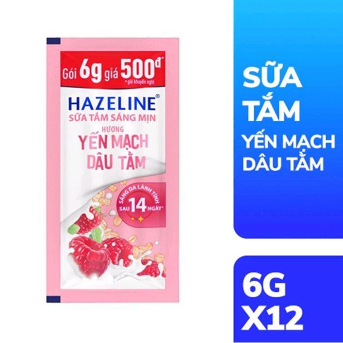 Sữa Tắm HAZELINE Yến Mạch Dâu Tằm - Sữa Ong Chúa Dâu Tằm 6g ×12 Gói