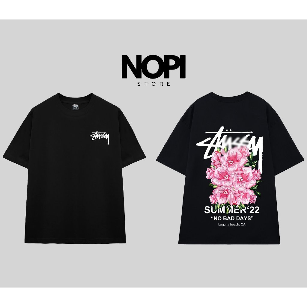 ÁO THUN STUSSY CARNATION VERSION 2 FORM RỘNG NAM NỮ UNISEX VẢI COTTON CAO CẤP DÀY DẶN - NOPI STORE