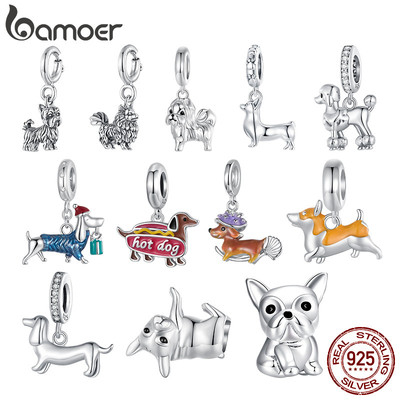 Bùa mặt dây chuyền bạc 925 hình chó, trang sức tưởng niệm dành cho người yêu thú cưng