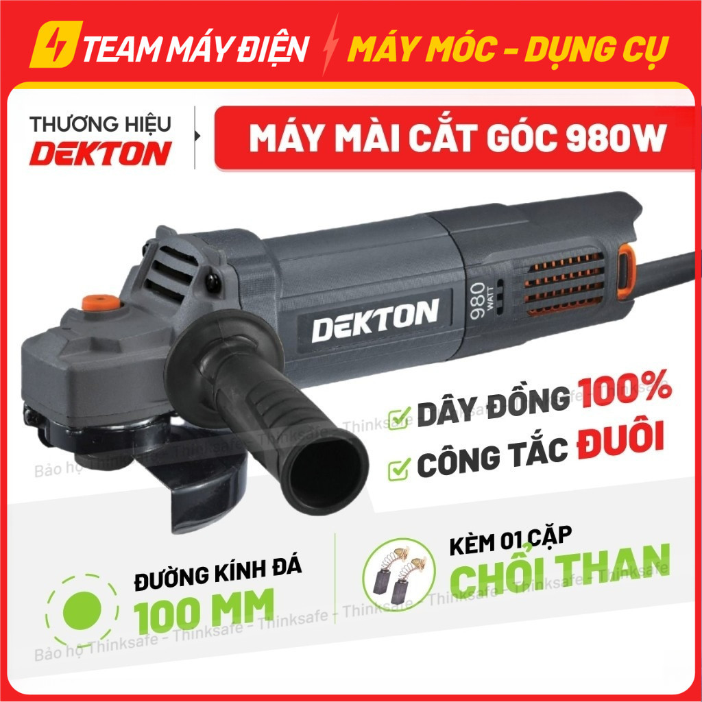 Máy Mài Điện cầm tay 100MM Dekton 900W - 980W Máy cắt cầm tay 11000v/p Công tắc trượt, đuôi, bóp AG9