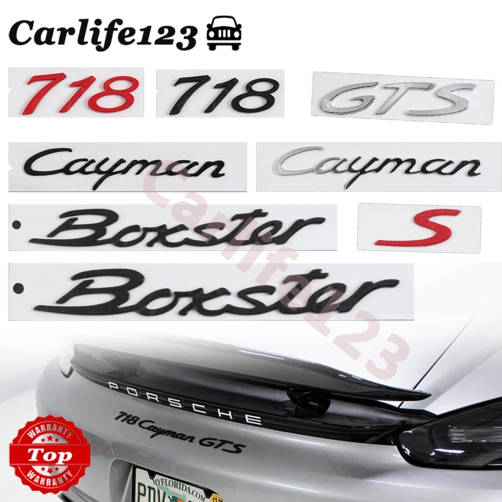 Porsche 718 Boxster S Logo Cayman GTS Biểu tượng Huy hiệu Nhãn dán cản sau