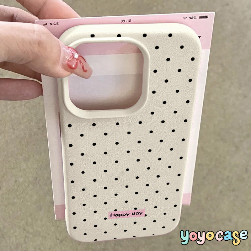 Ốp Lưng Cho IPhone 17 13 16 11 15 12 14 Pro Max 17 AIR 16 15 14 Plus  XR X XS Max Vỏ bọc da họa tiết chấm bi thời trang
