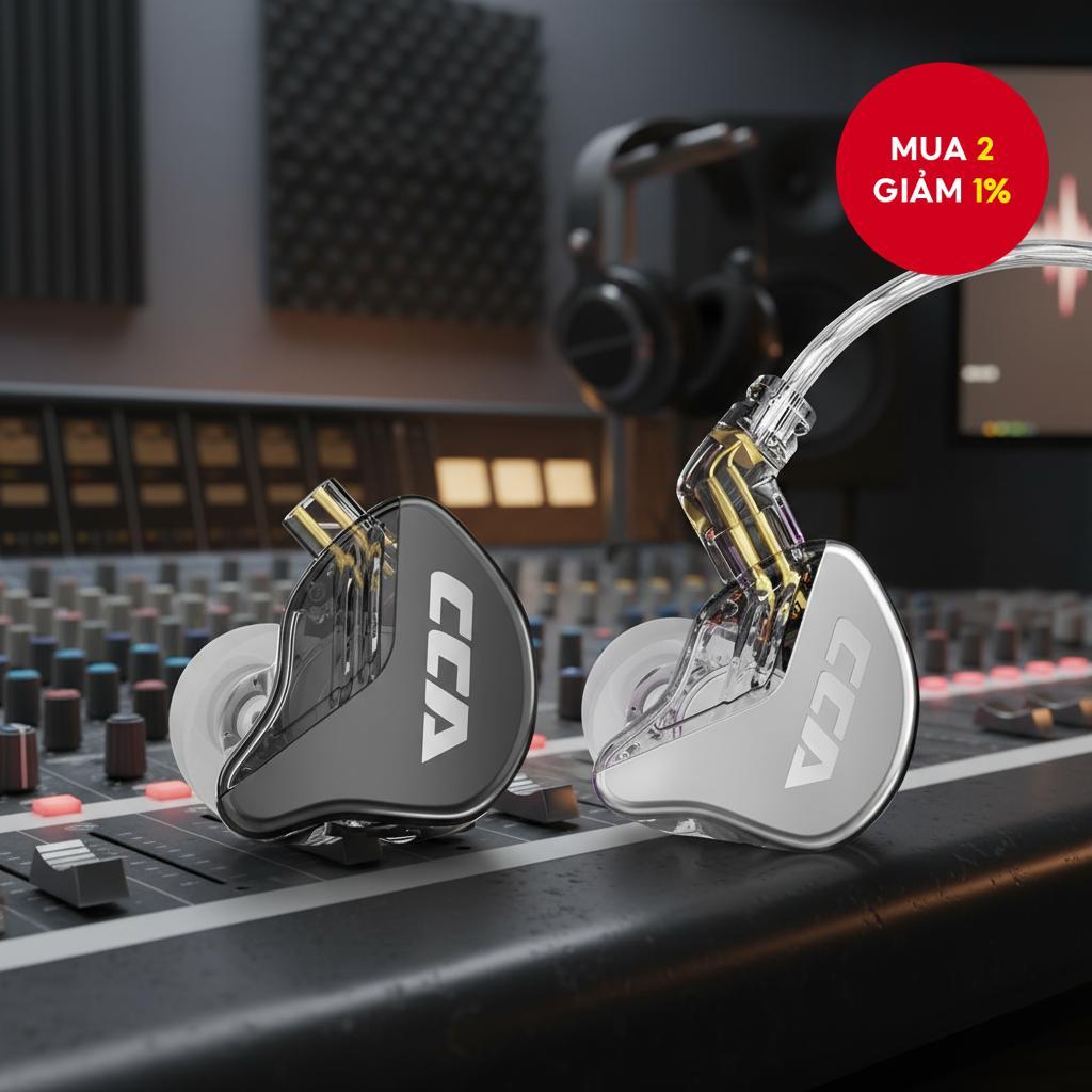 Tai nghe CCA CRA có dây in-ear HiFi chống ồn cho thể thao và chơi game, tương thích với KZ ZEX Pro N