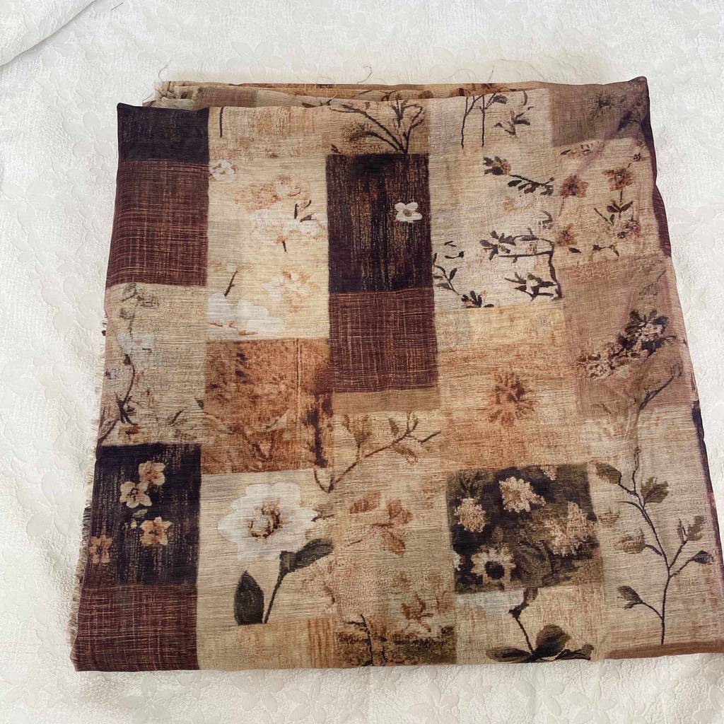 Màu Retro Hoa Chắp Vá In Acetate Lyocell Tencel Áo Sơ Mi Phối Quần Áo Vải Vải