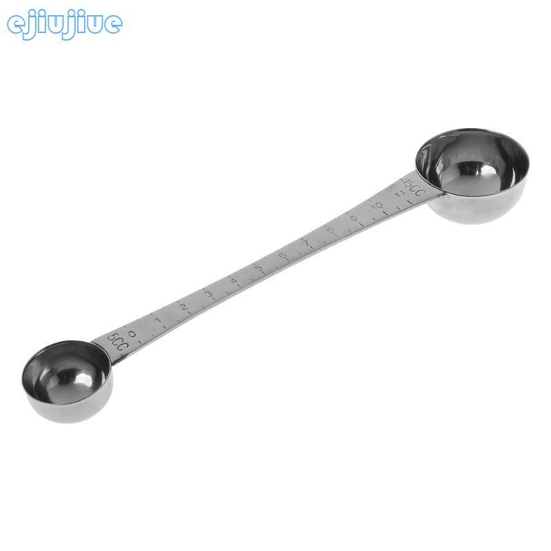 Stainless Steel Double Ends Measuring Spoon With Scale Coffee Scoop Tablespoon