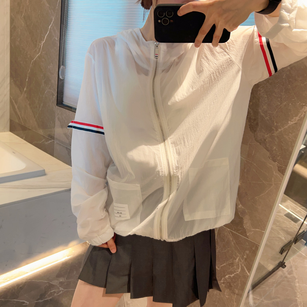 64JS Double Bar Hooded Sun Protection Jacket for Women, Summer New Outdoor UV Protection Breathable 