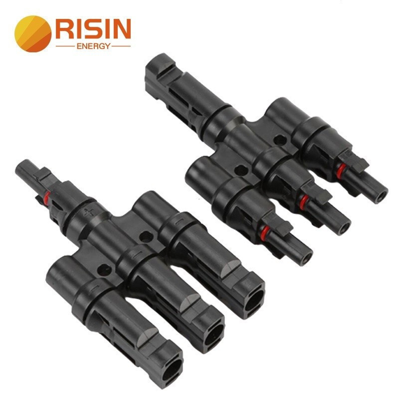 Đầu nối năng lượng mặt trời 3 chân T Branch PV Connector MC4 DC Connector IP67