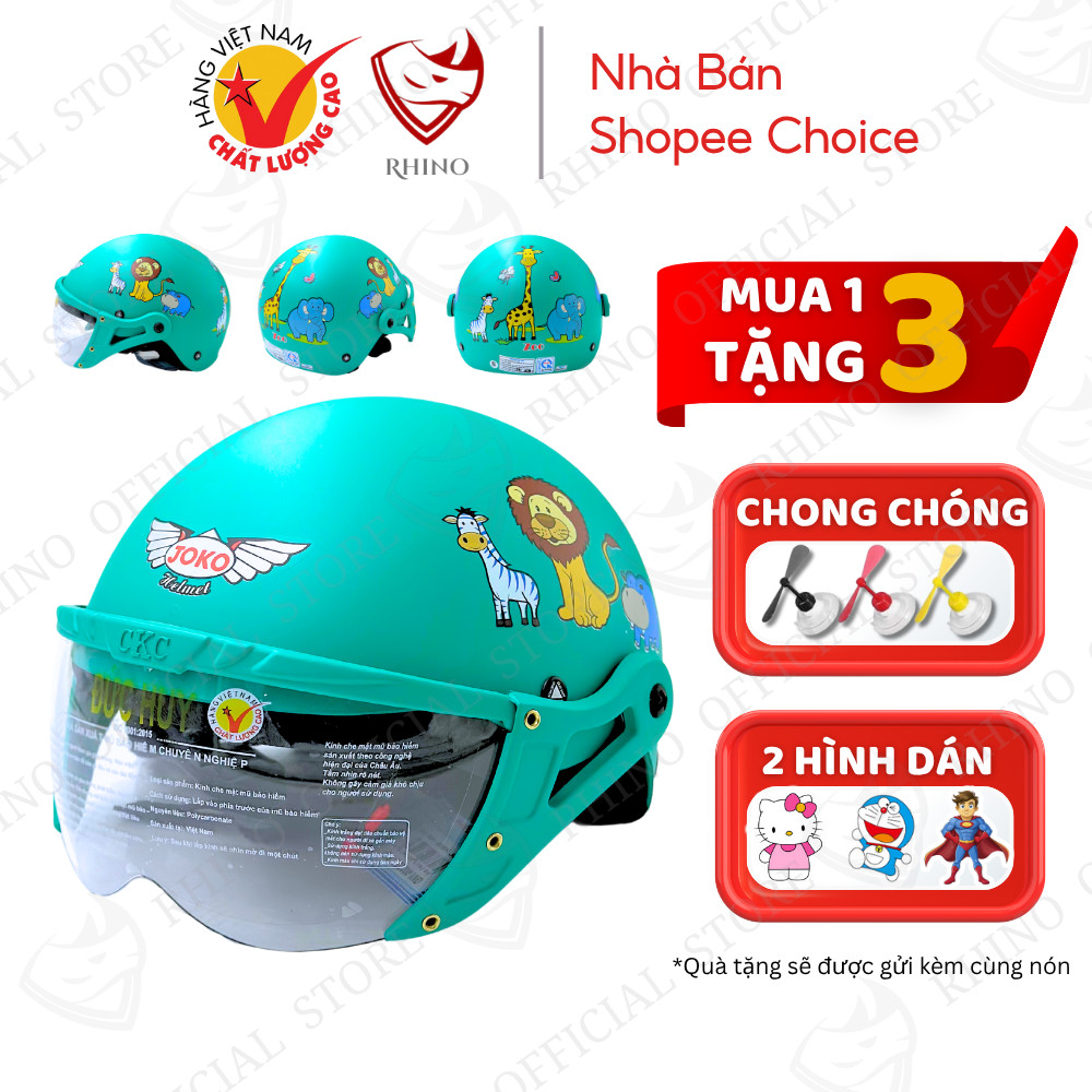[HỎA TỐC] Mũ Bảo Hiểm Cho Bé 1 - 12 Tuổi | Nón Bảo Hiểm Cho Bé ĐỨC HUY RHINO Có Kính Bền Nhẹ XLT