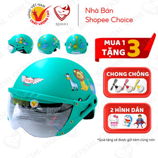 [HỎA TỐC] Mũ Bảo Hiểm Cho Bé 1 - 12 Tuổi | Nón Bảo Hiểm Cho Bé ĐỨC HUY RHINO Có Kính Bền Nhẹ XLT