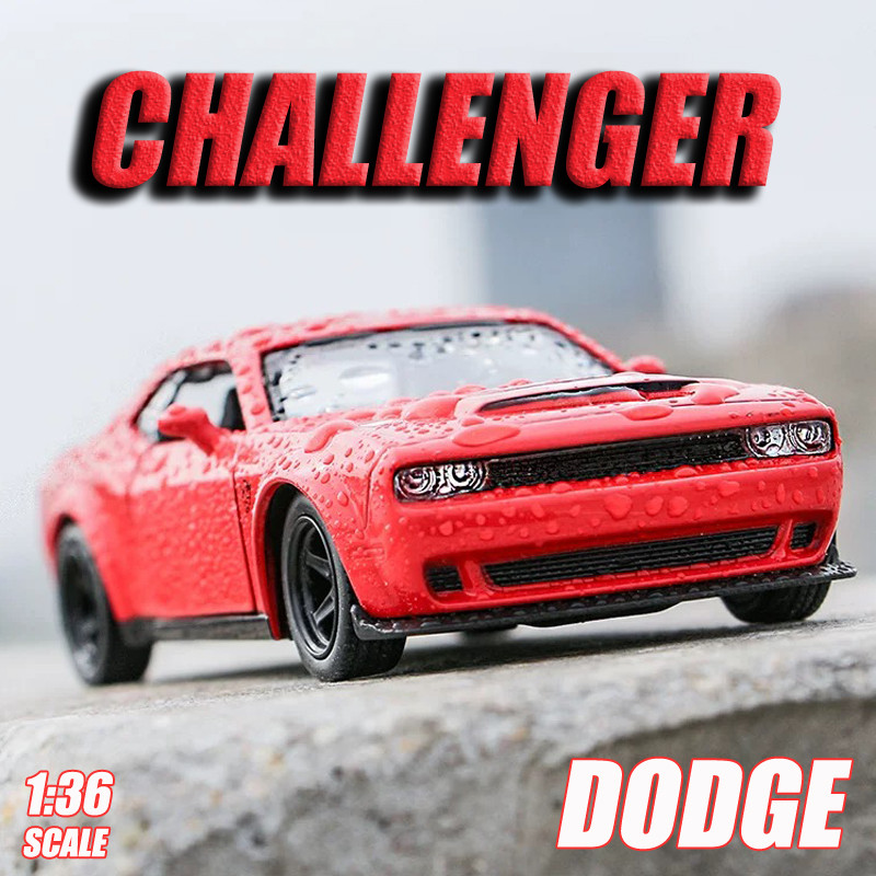 [RUM] Mô hình ô tô hợp kim Dodge Challenger tỷ lệ 1: 36 Đồ chơi ô tô Diecast Đồ chơi búp bê trẻ em B