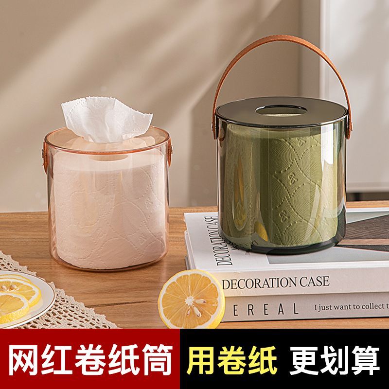 Trong Suốt Hộp Giấy Trong Suốt Lỗ Tròn Để Bàn Khăn Giấy Ống Xi Lanh Hộ Gia Đình Phòng Khách Phòng Ng